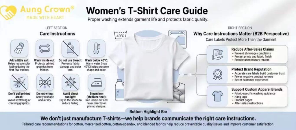 Guide d'entretien pour t-shirts pour femmes