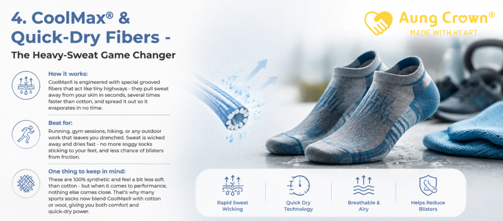 4. CoolMax® & Quick-Dry Fibers