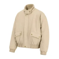 Custom Blank Buttoned Stand Collar Bomber Jacket AG-YCJK26931
