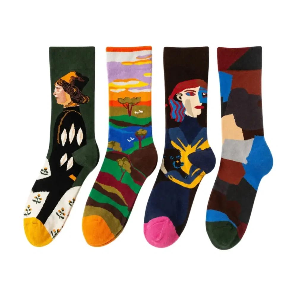 Custom Jacquard Colorful Illustrated Crew Socks AC-S06 Custom Jacquard Colorful Illustrated Crew Socks AC-S06