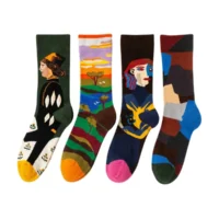 Custom Jacquard Colorful Illustrated Crew Socks AC-S06