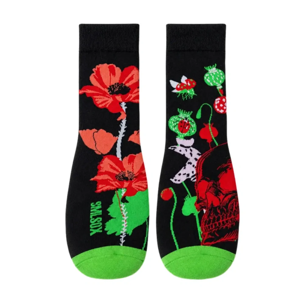 Custom Jacquard Floral Patterns Crew Socks AC-S05