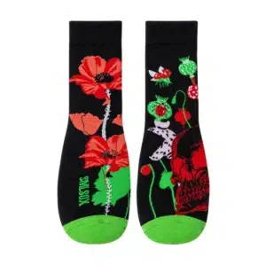 Custom Jacquard Floral Patterns Crew Socks AC-S05