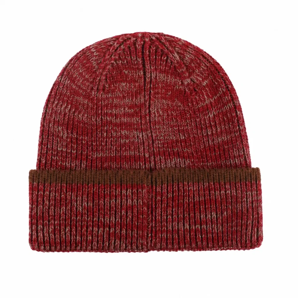Patrón de cuero PU con dos tonos y gorro de punto AG-UWBN26021-2, vista trasera Patrón de cuero PU con dos tonos y gorro de punto AG-UWBN26021-2, vista trasera