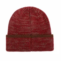 Patrón de cuero PU con dos tonos y gorro de punto AG-UWBN26021-2, vista trasera