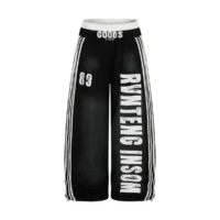 Custom Silk Print Patchwork Elastic Waistband Sweatpants AG-YCPT26926