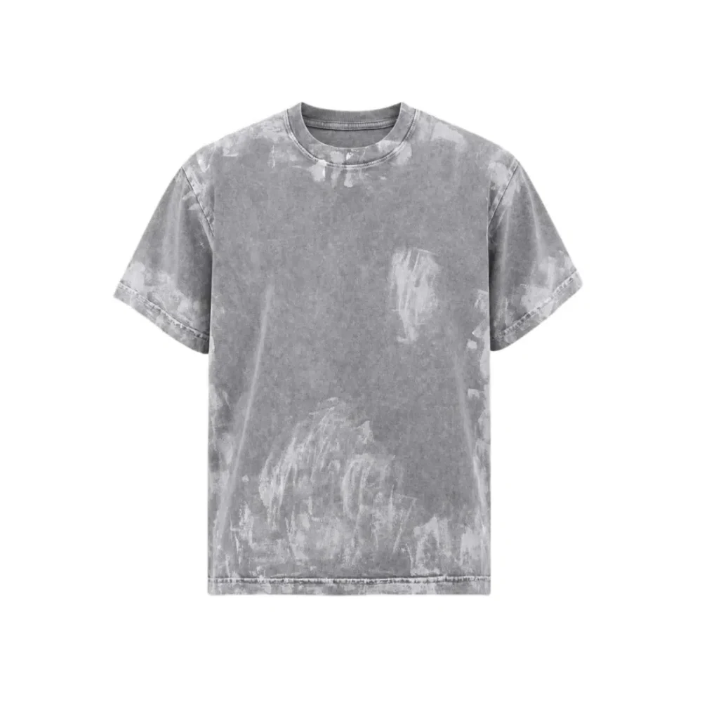 Camiseta Vintage com impressão spray personalizada AG-YCTE26702, cinza