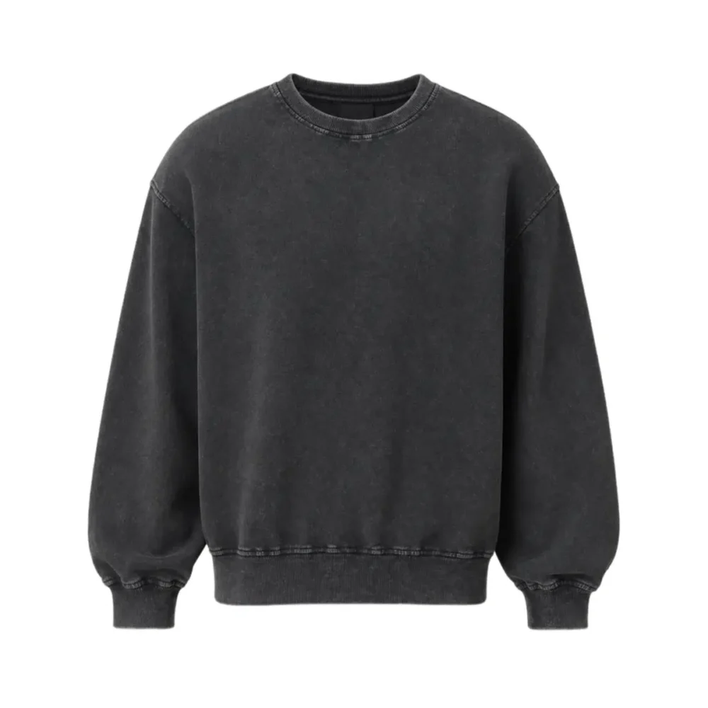 Custom Washed Blank Crew Sweatshirt, Charcoal AG-YCHD26853