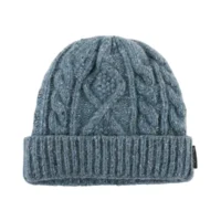 Custom Woven Label Cable Knit Cuffed Beanie, Blue AG-UWBN26024-2