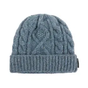 Custom Woven Label Cable Knit Cuffed Beanie, Blue AG-UWBN26024-2, main view