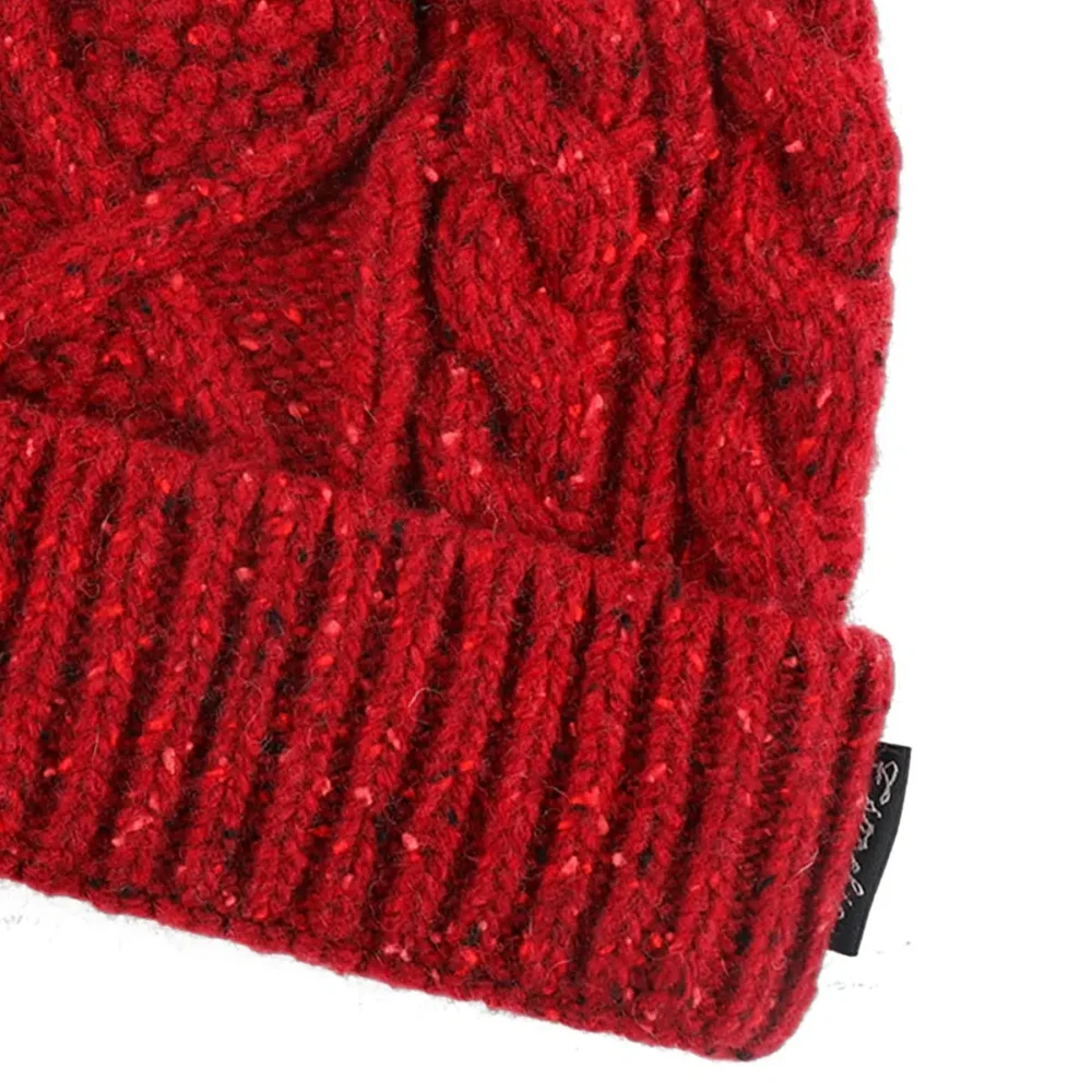 Cuffia in maglia a coste personalizzata con etichetta in tessuto, rosso AG-UWBN26024-1, con etichetta in tessuto Cuffia in maglia a coste personalizzata con etichetta in tessuto, rosso AG-UWBN26024-1, con etichetta in tessuto